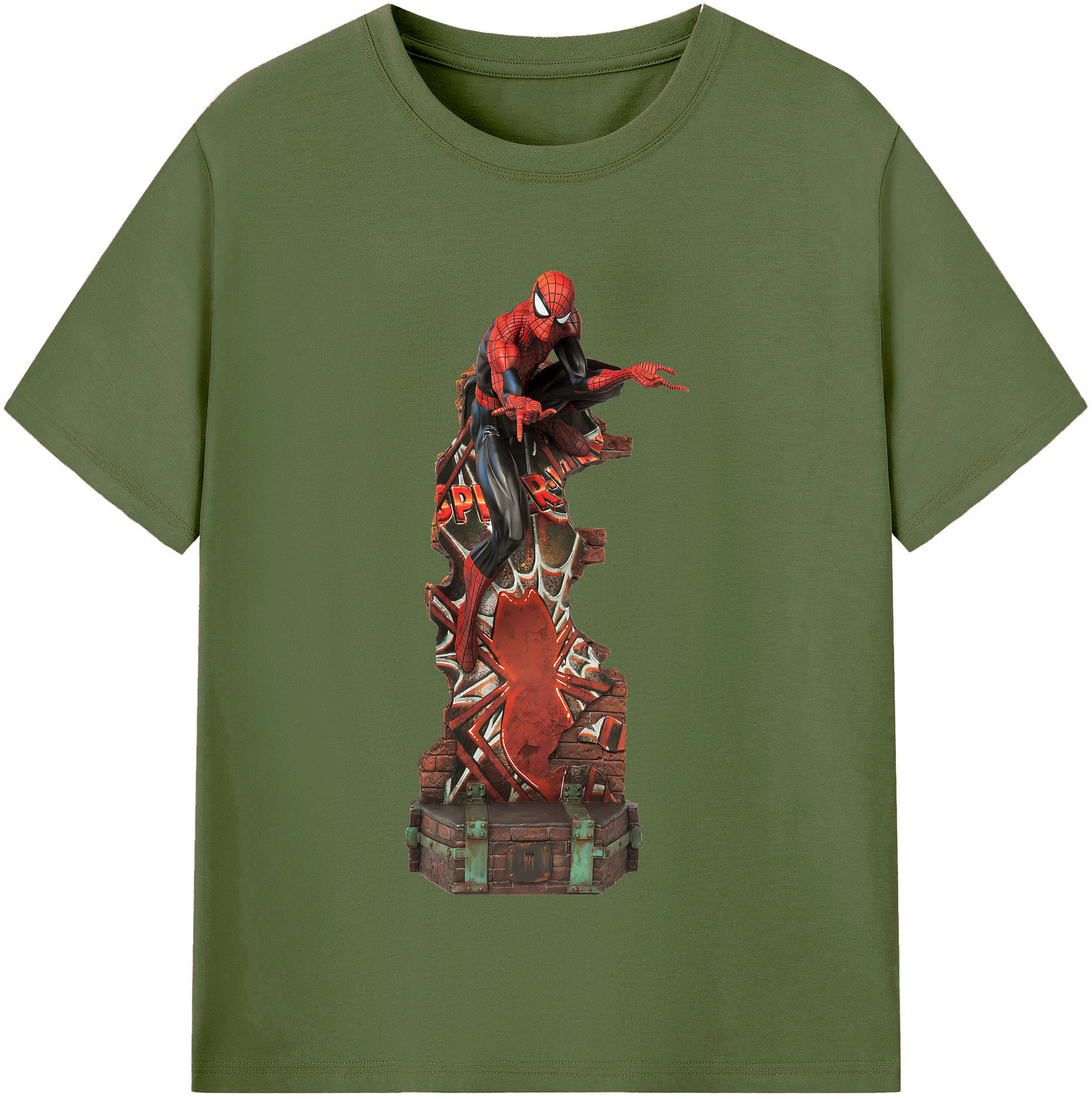 （画像用） Spider Man スパイダーマン 綿100％半袖Tシャツ（フロントプリント）